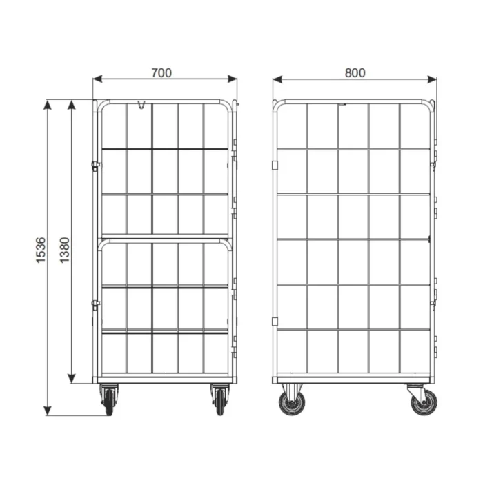 11 wózek siatkowy zwymiarowany