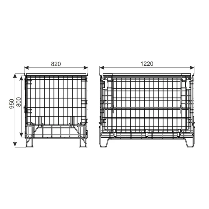 1 kosz metalowy wymiary