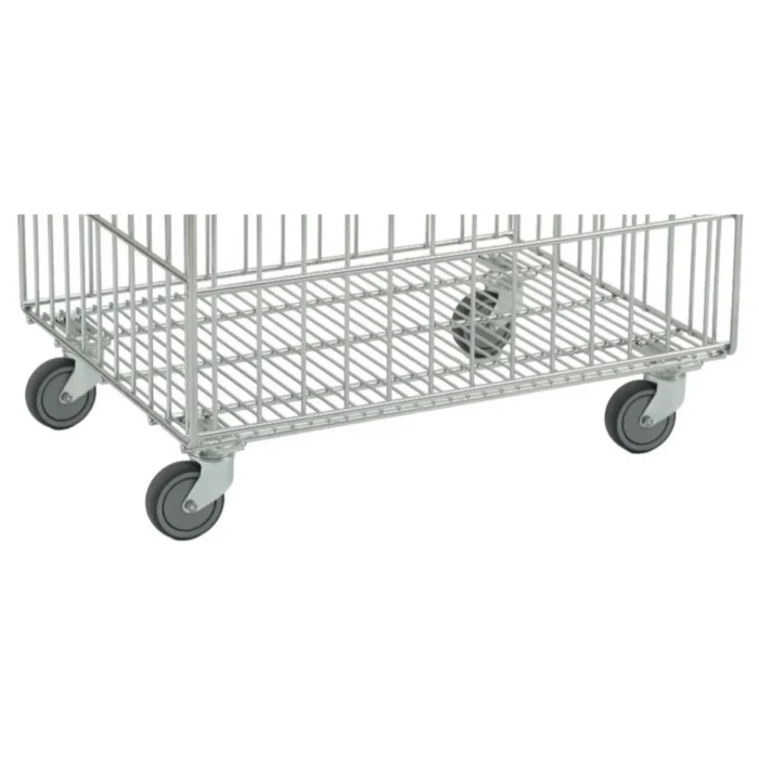 G dno z kołami w wózku siatkowym